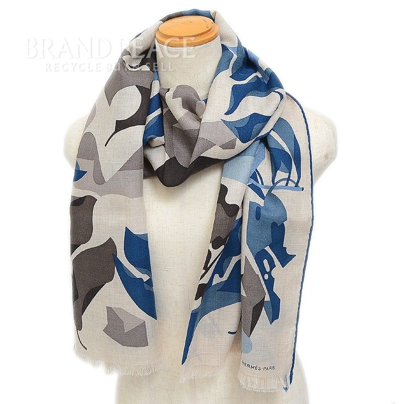 新品】HERMESエルメスPUZZLE VEGETALカシミヤ＆シルクストール