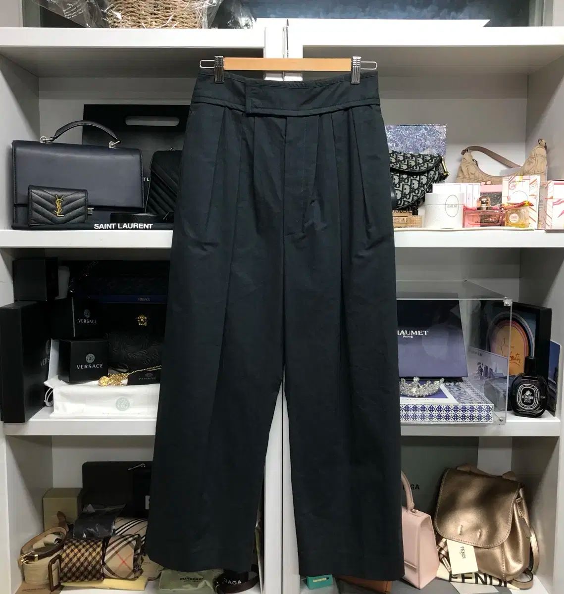 ハンサム SYSTEM システム ピンタック ワイドフィット パンツ