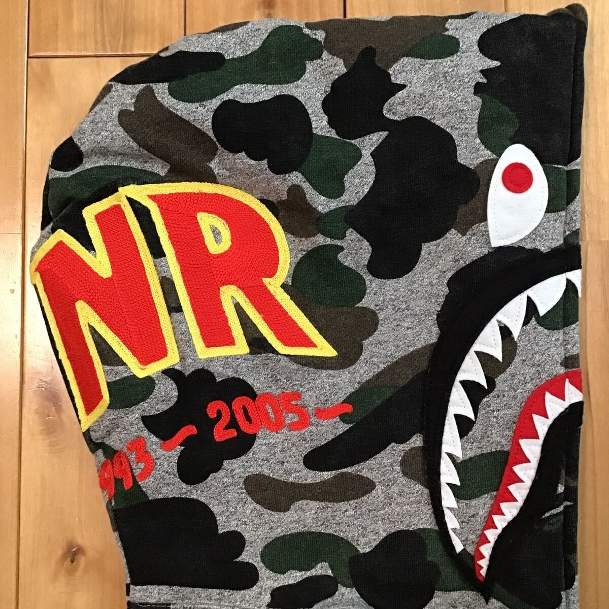 2015年 Heather grey シャーク パーカー Mサイズ shark full zip hoodie a bathing ape BAPE camo エイプ ベイプ アベイシングエイプ