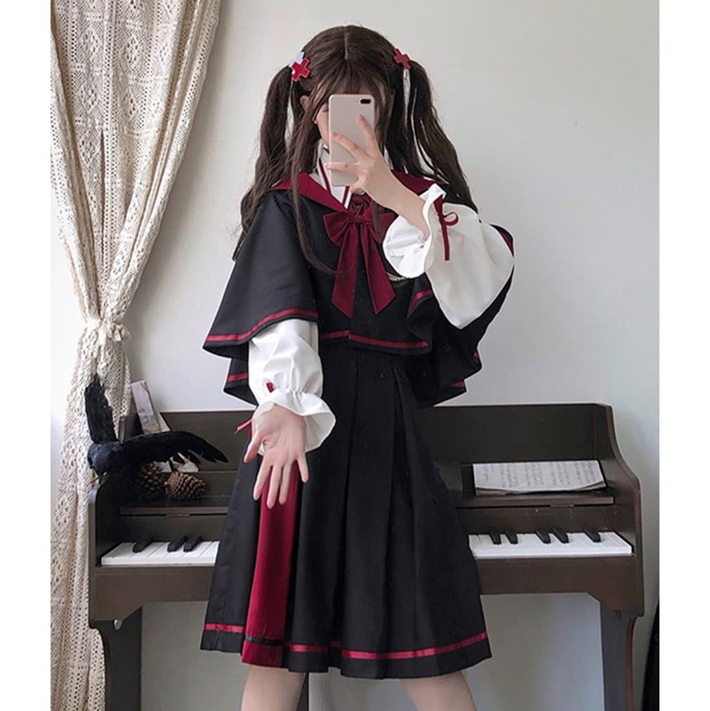 数量限定】お嬢様 ドレス リボン コスチューム コスプレ 学園風 中世紀 魔法少女 lolita 宮殿風 スカート jk 学生服 森ガール アニメ  マント 制服 クリスマス 衣装 イベント ゴスロリ 長袖 ハロウィン ロリータ ワンピース 文化祭 [トクとユ - メルカリ