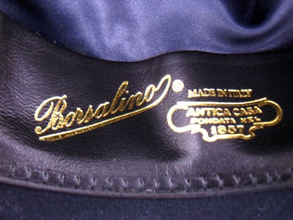 □極美品□ BORSALINO ボルサリーノ リボン 中折れハット 帽子 メンズ