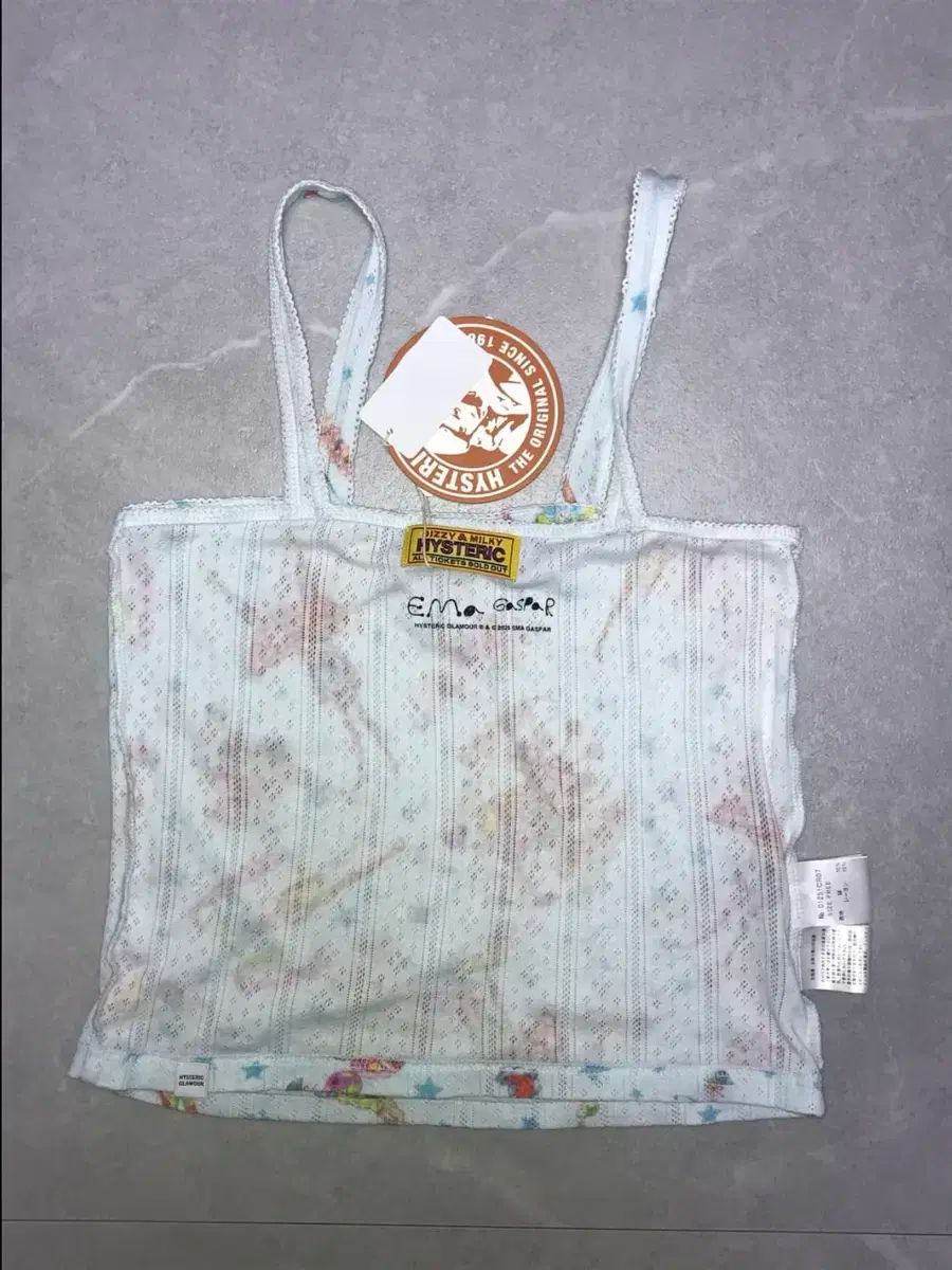  ヒステリック グラマー ノースリーブ EMA マッシュルーム パンク バンド パターン キャミソール 青 半袖(Tシャツ) Tシャツ カットソー