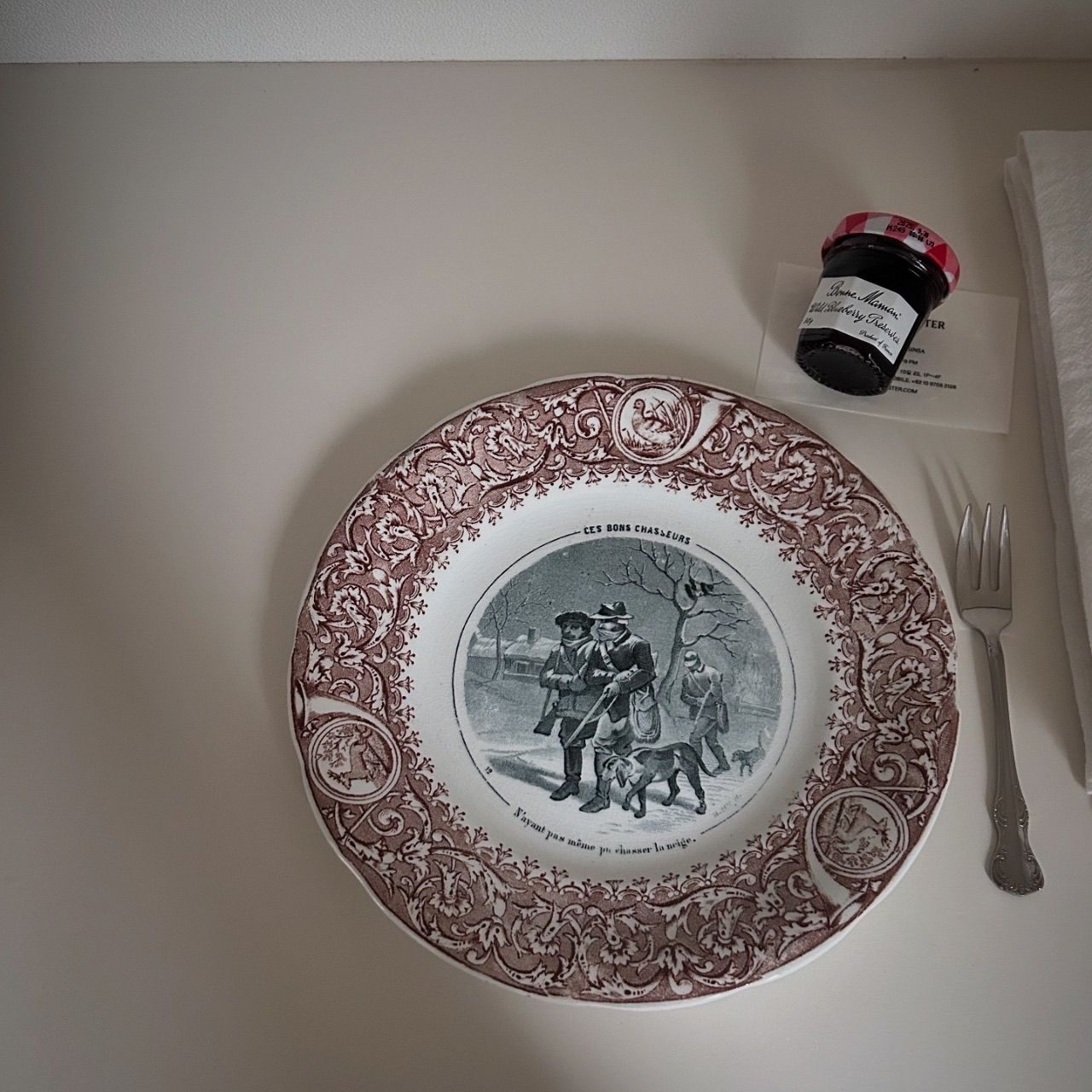 French antique K&G Luneville plate リュネヴィルK&G フランス