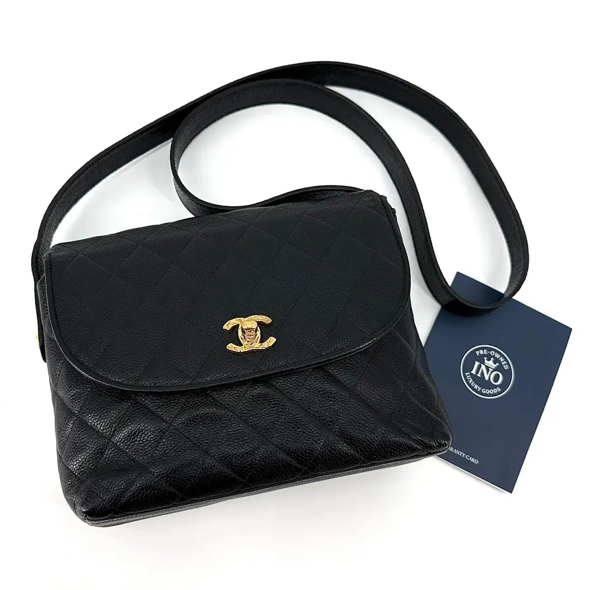 Chanel シャネル キャビア キルティング クロスバッグ