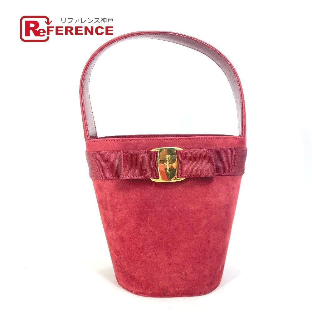 【美品】Salvatore Ferragamo ヴァラリボン サテンバケツバッグ 美品】Salvatore Ferragamo ヴァラリボン サテンバケツバッグ