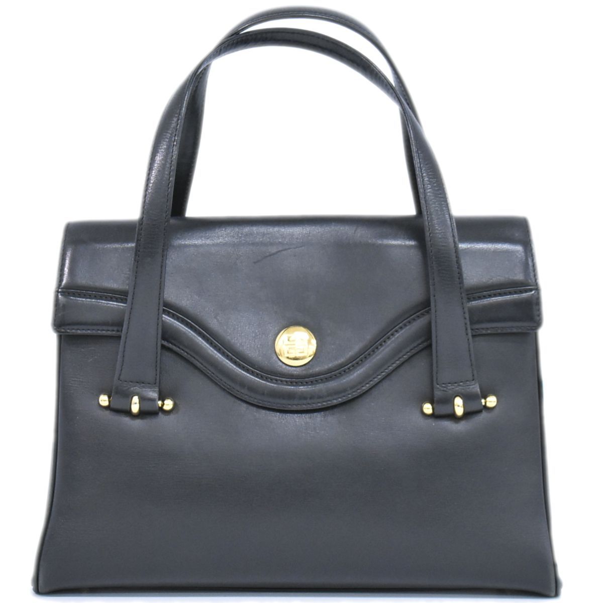 本物 ジバンシィ GIVENCHY レザー ハンドバッグ ブラック バッグ フォロー割