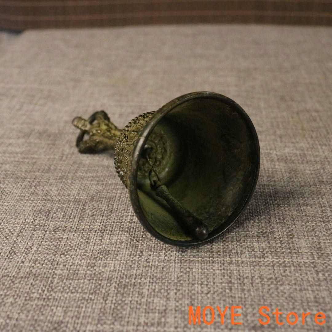 銅製 法器 手揺鈴 五股金剛密鈴 金剛杵銅鈴 装飾品 工芸品 置物 黃銅金剛鈴杵藏密法器密宗五股杵鈴鐺黃銅