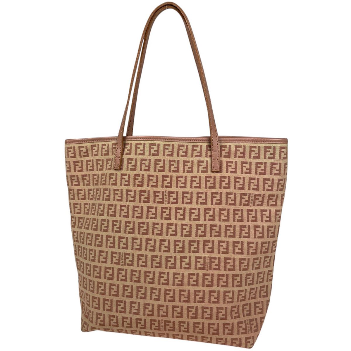フェンディ FENDI ズッキーノ柄 トートバッグ ハンドバッグ トートバッグ キャンバス ピンクベージュ 8BH074 レディース