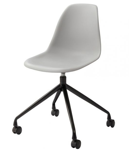 カトル 回転チェア W47.5×D53×H62.5×SH46 グレー チェア 回転チェア デスクチェア オフィスチェア 座面回転 キャスター付き 移動可能 肘なし アームレス シェル型 曲線美 スタイリッシュ シンプ