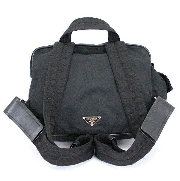 美品 PRADA プラダ 三角ロゴ ナイロン リュック バックパック ブラック プラダ バックパック 2WAYバッグ 黒 ナイロン 三角ロゴ 61746