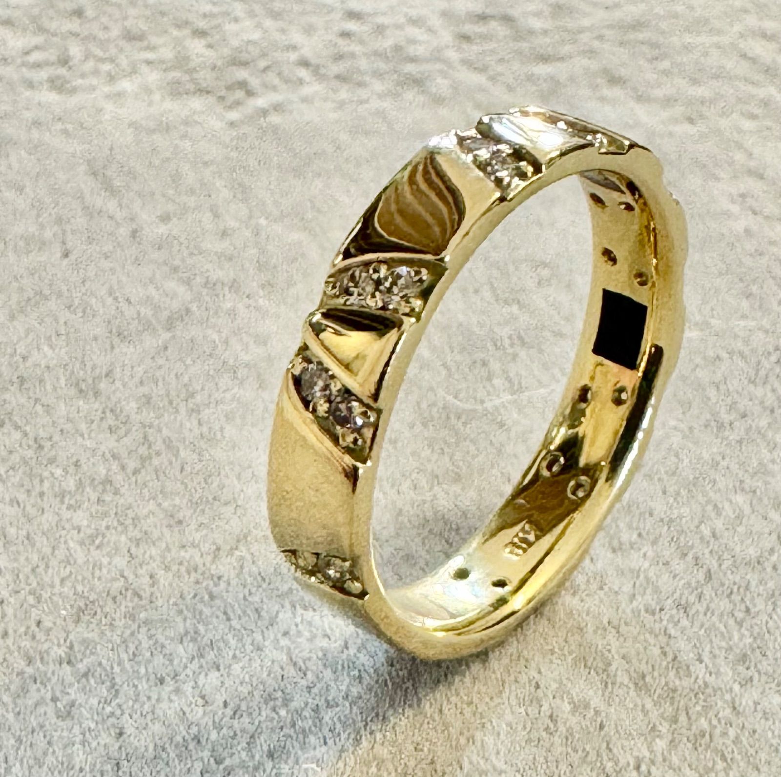 新品磨き済◇ギリオン◇12.5号*ダイヤモンド*K18*remax*健康