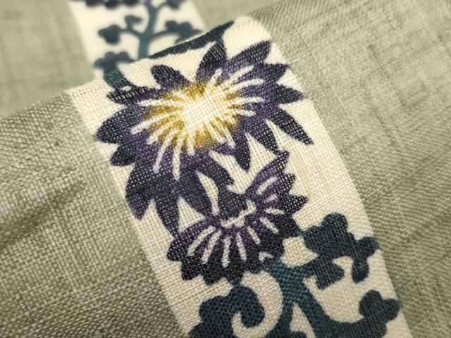 平和屋本店□極上 夏物 和染紅型 栗山紅型 栗山吉三郎 九寸名古屋帯 花