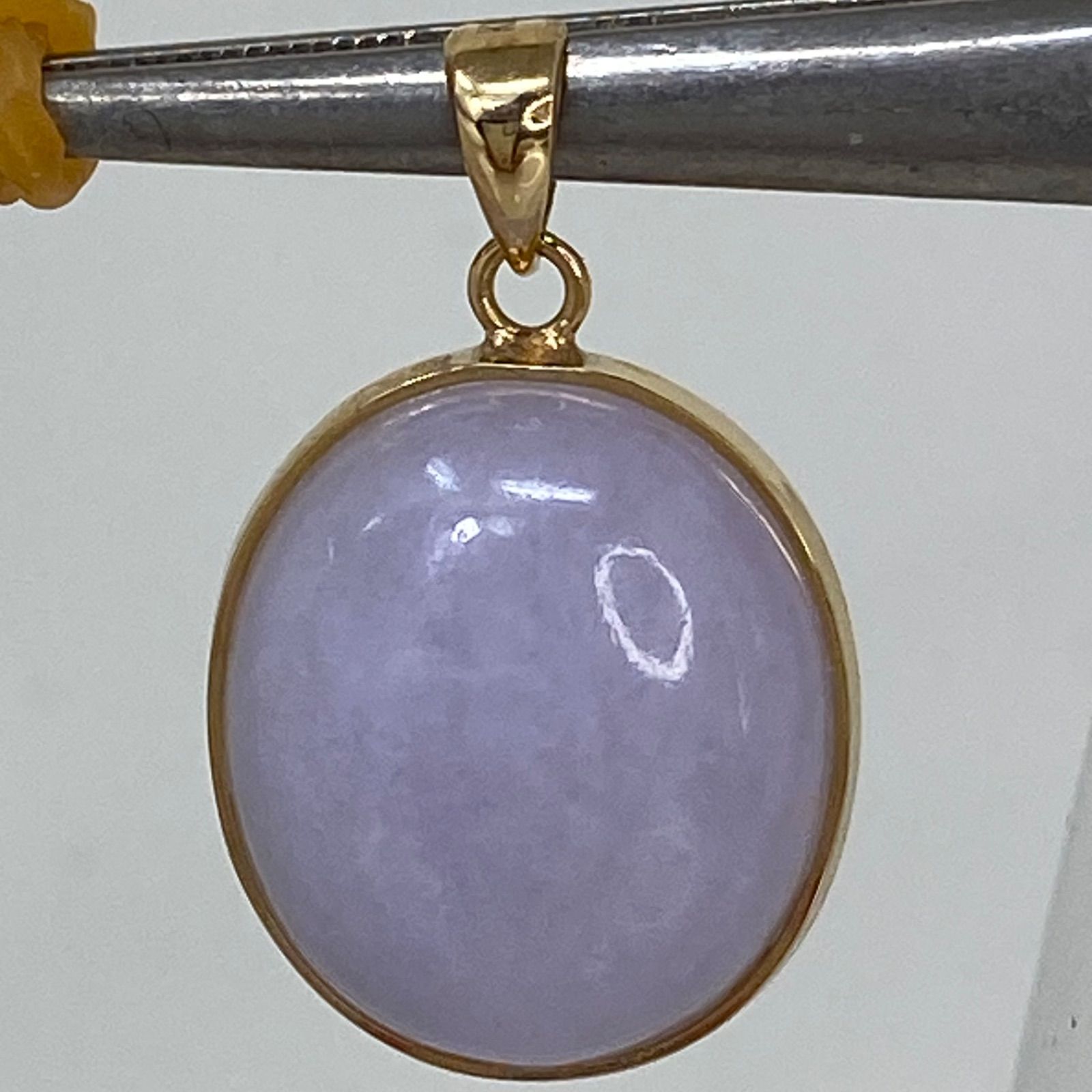 K18YG AU750 18金 ラベンダー翡翠 ペンダント（鑑別カード付） K18YG AU750 18金 ラベンダー翡翠 ペンダント（鑑別カード付） - メルカリ