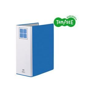 （まとめ）TANOSEE 両開きパイプ式ファイルE A4タテ 100mmとじ 青