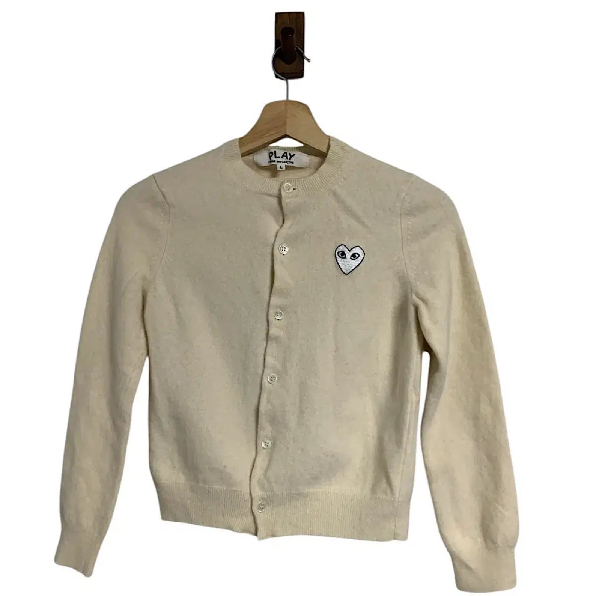 コム デ ギャルソン アイボリー 白 レディース カーディガン L