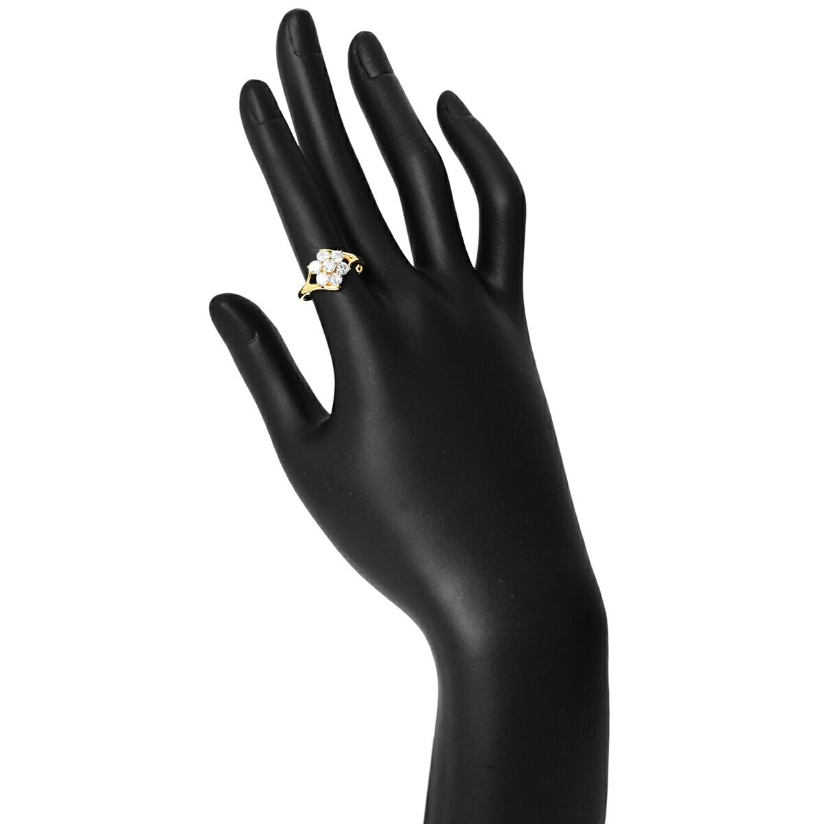 フラワーモチーフリング SIクラス 指輪 ダイヤモンド 1.01ct K18 12号  