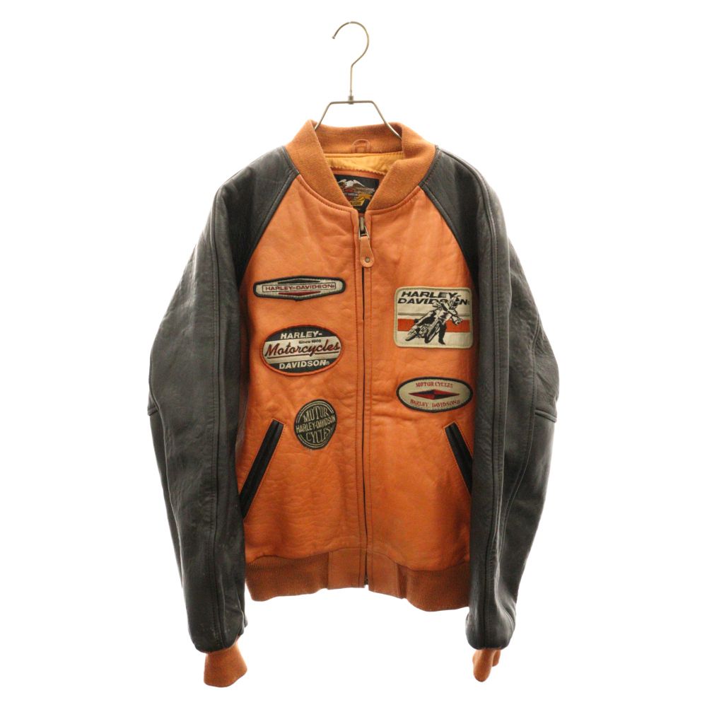 ハーレーダビットソン　ライダースジャケット　ラムレザー　ワッペン HARLEY DAVIDSON (ハーレーダビッドソン) ラムレザー ワッペン
