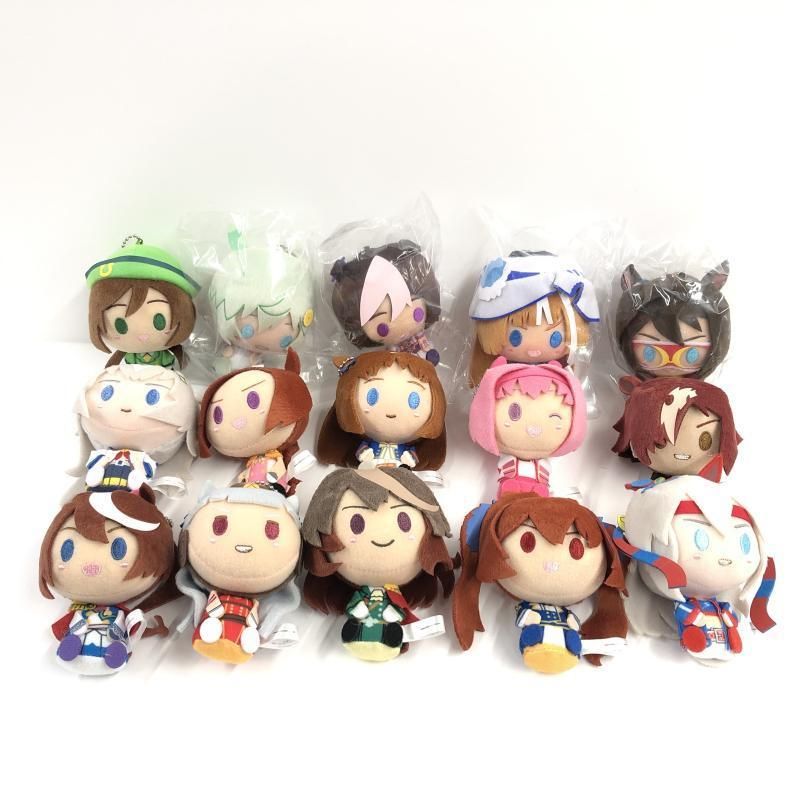 一番くじ ウマ娘 プリティーダービー ぬいぐるみマスコット 全種15点セット 買いオンラインストア 【中古】現状品)ぬいぐるみマスコット まとめ15