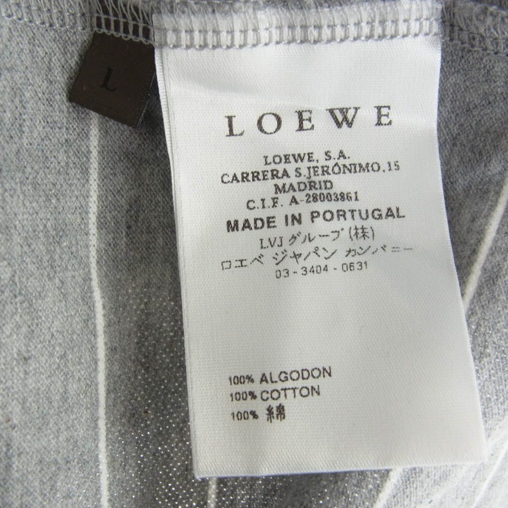 LOEWE ロエベ アナグラムロゴ刺? コットン ボーダー 半袖 ポロシャツ