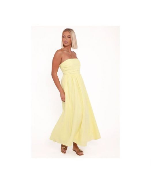 送料無料 Petal and Pup レディース ワンピース トップス Women s Kayt Strapless Dress - Butter Yellow Butter yellow