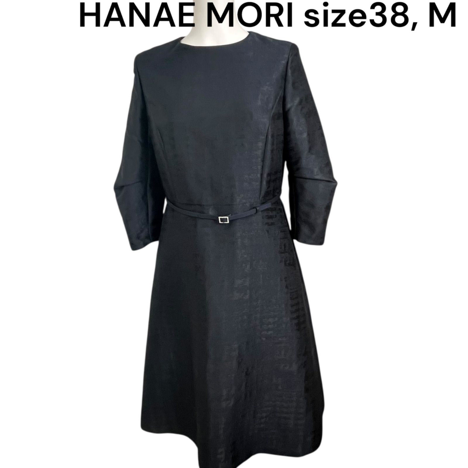 ハナエモリ HANAE MORI 上品なロング目丈 ワンピース 38 M レディース S5Q795