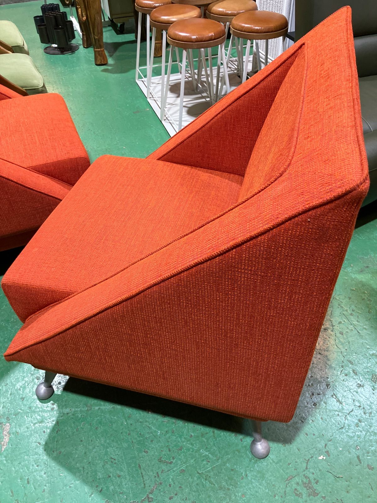 1 人 掛け オレンジ ソファ 1人掛け ソファ ハイバックソファ 1P