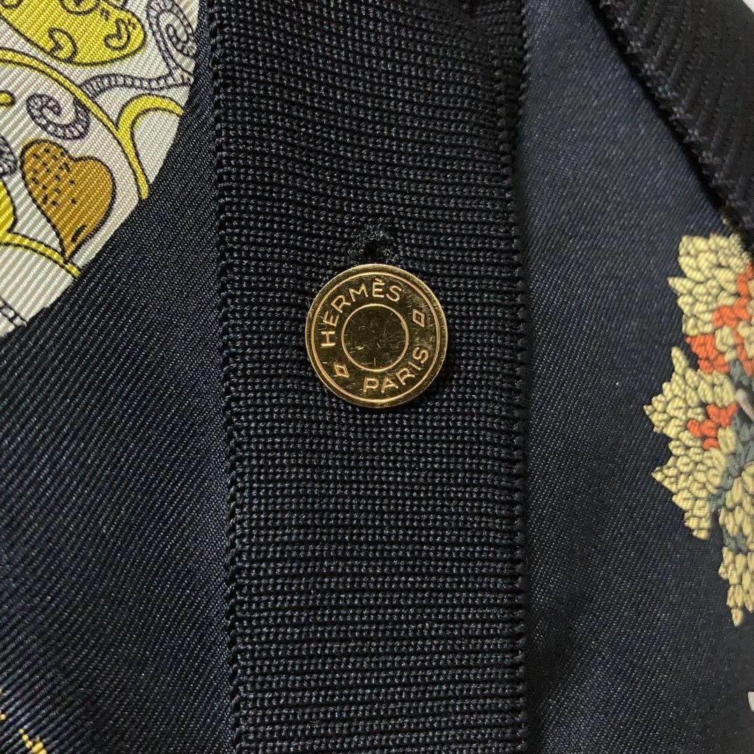 極美品】HERMES エルメス カーディガン シルク ロゴ 金ボタン 36 極美品】HERMES エルメス カーディガン シルク ロゴ 金ボタン 36