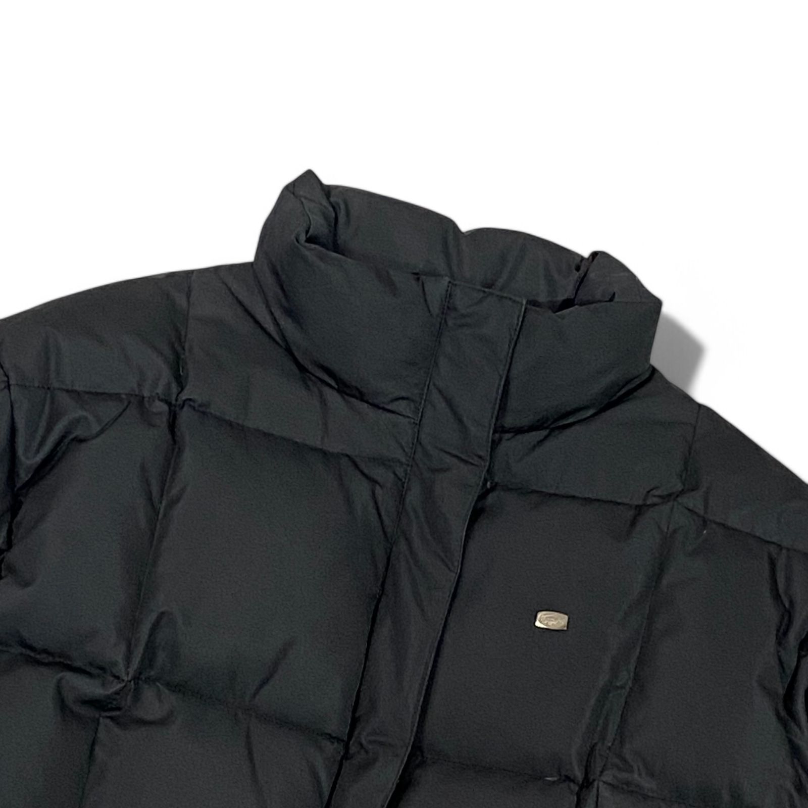 LACOSTE ラコステ ダウンジャケット キルティング プレート ロゴ 黒 