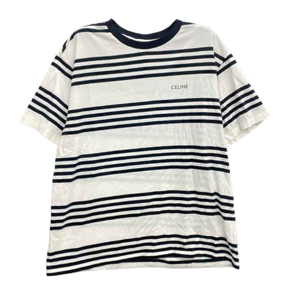 CELINE 総柄 半袖Tシャツ マカダム柄 オフホワイト プリント 美品 中古 CELINE 総柄 半袖Tシャツ マカダム柄 オフホワイト プリント 美品