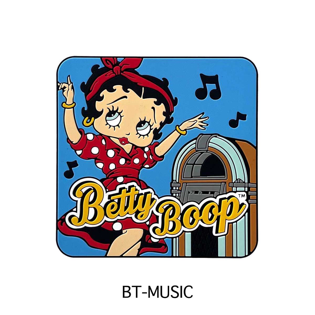 ベティちゃん【おまけつき】メラミンプレートラバーコースターセット ラバーコースター】2枚セット BETTY BOOP MUSIC RUBBER COASTER