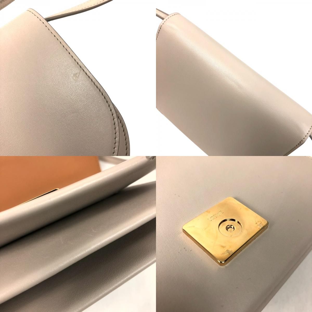 ロエベ LOEWE ゴヤアコーディオンクラッチ クリーム ゴールド