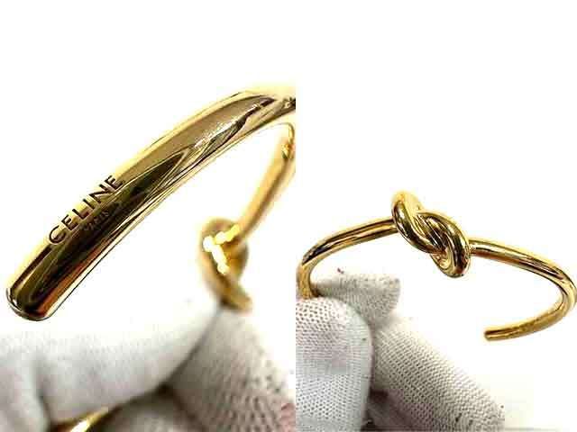 中古】CELINE セリーヌ ノット エクストラシンブレスレット オープン