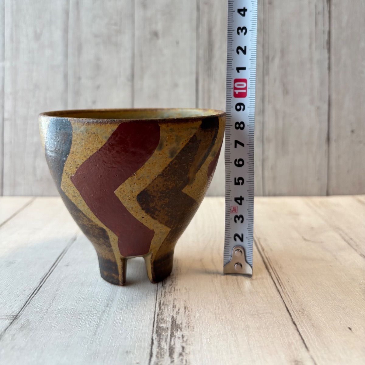 沖縄 やちむん 南陶窯 久場政一作 抜き絵葉紋5足鉢No.7