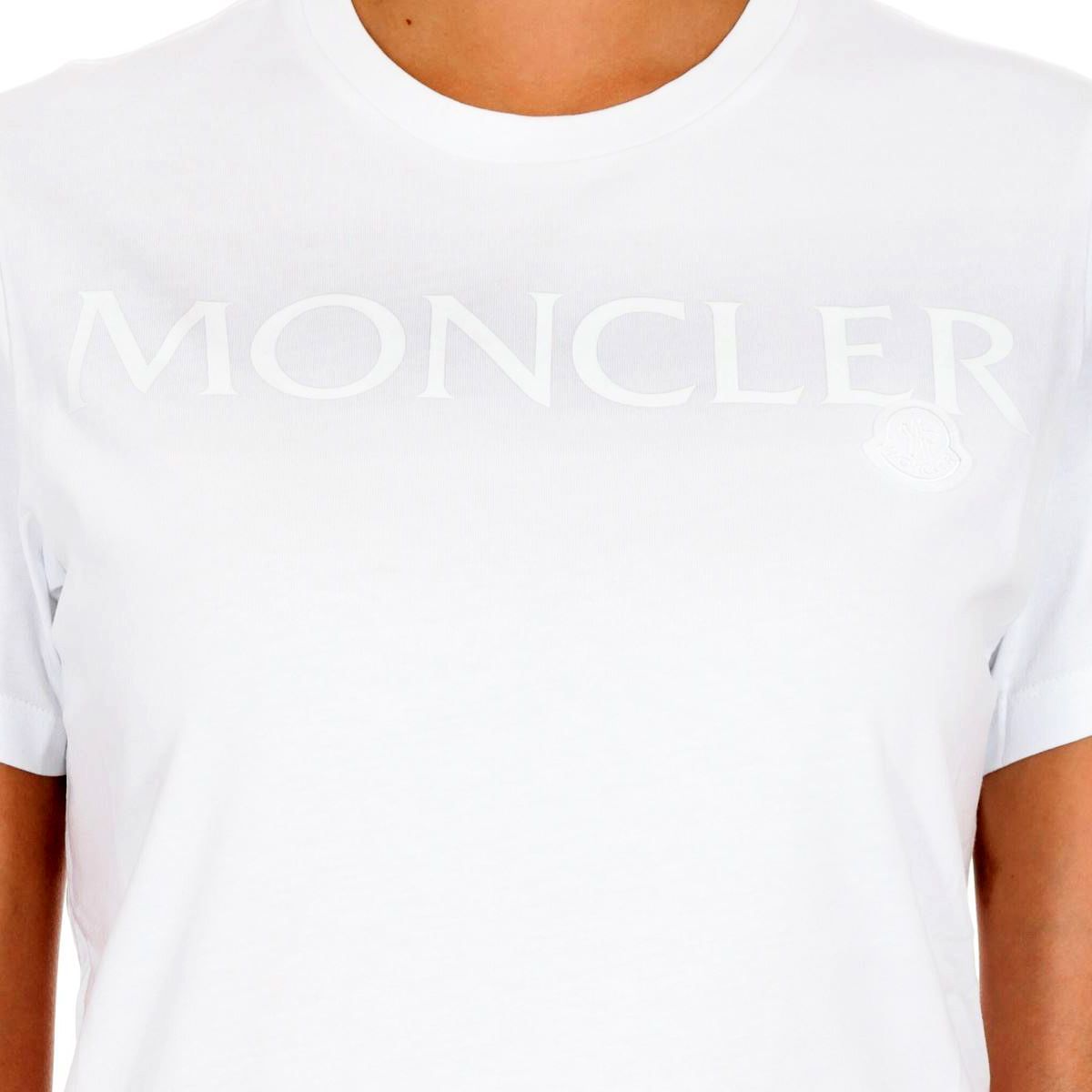 L18 MONCLER 8091550 ホワイト ロゴ 半袖 Tシャツ - メルカリ