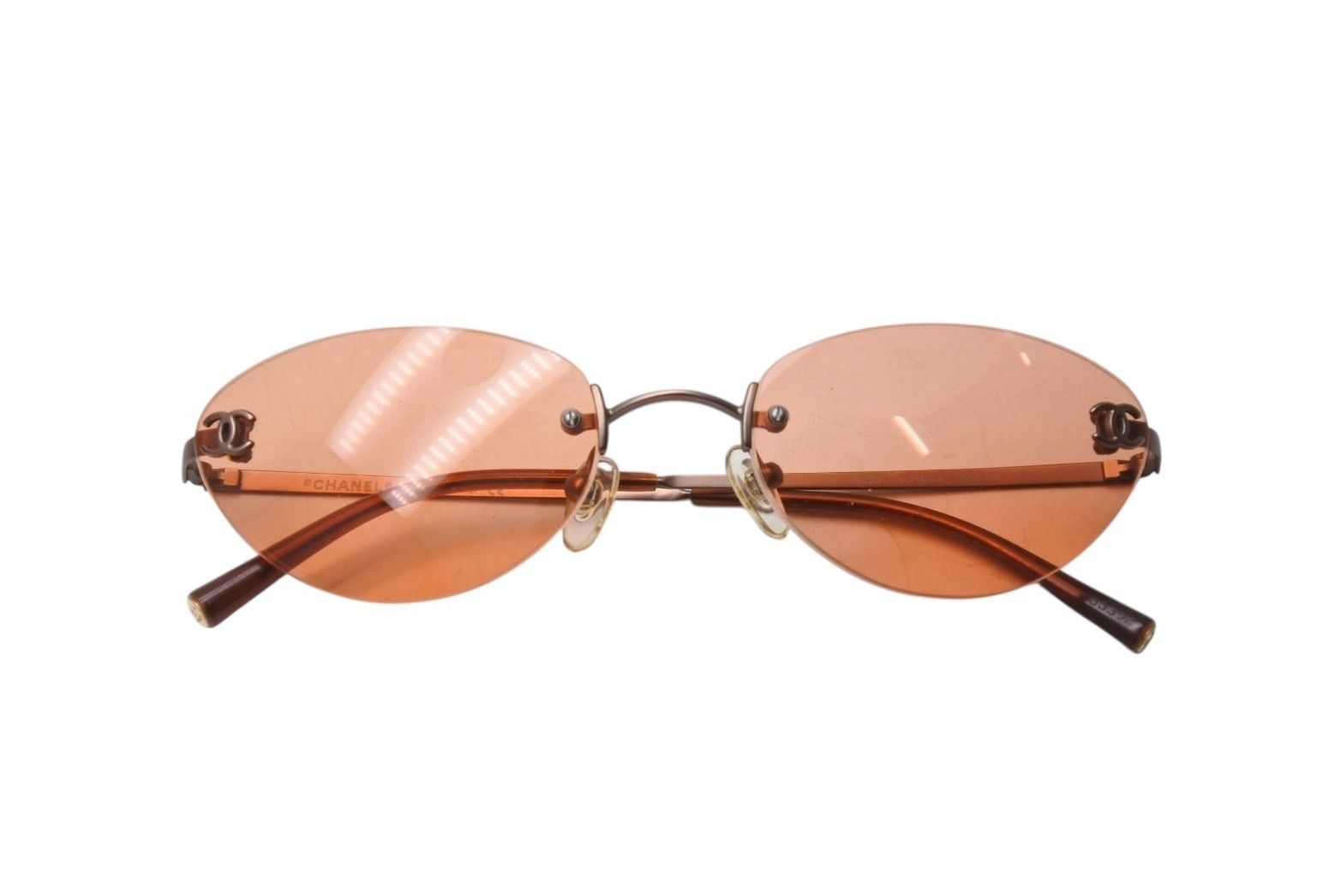 CHANEL シャネル リムレス ココマーク サングラス オレンジ