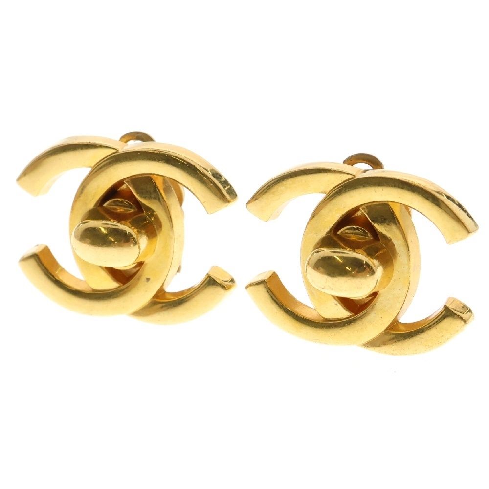 CHANEL (シャネル) ココマーク ターンロック イヤリング GP ゴールド  