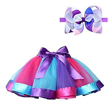 bingoshineチュールレインボーチュチュスカート新生児の女の子写真服セット赤ちゃん女の子1st誕生日 S0-24 Months マルチカラー Tutu