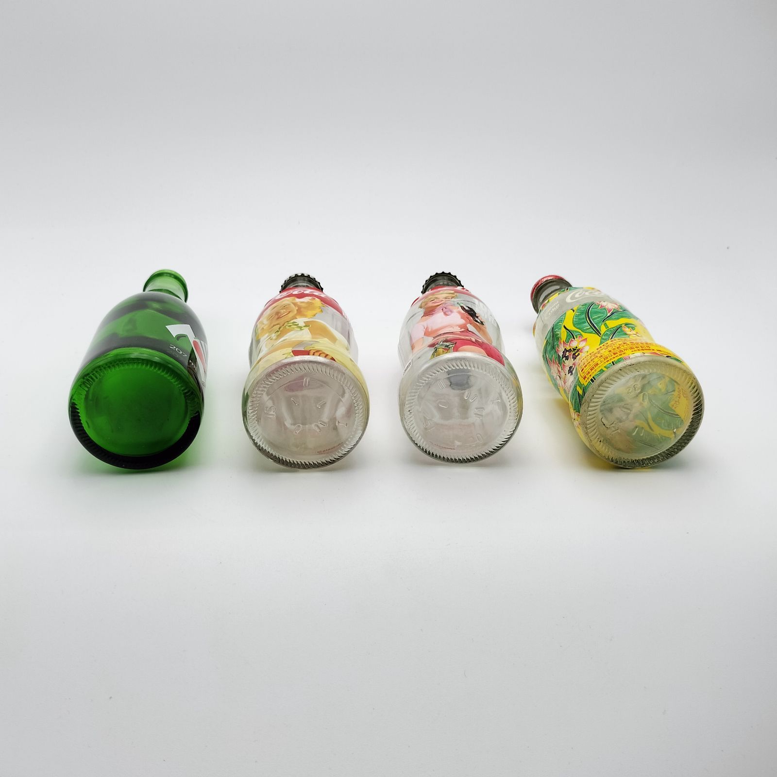 7up セブンアップ & コカコーラ 限定デザイン3本 レトロ 空き瓶