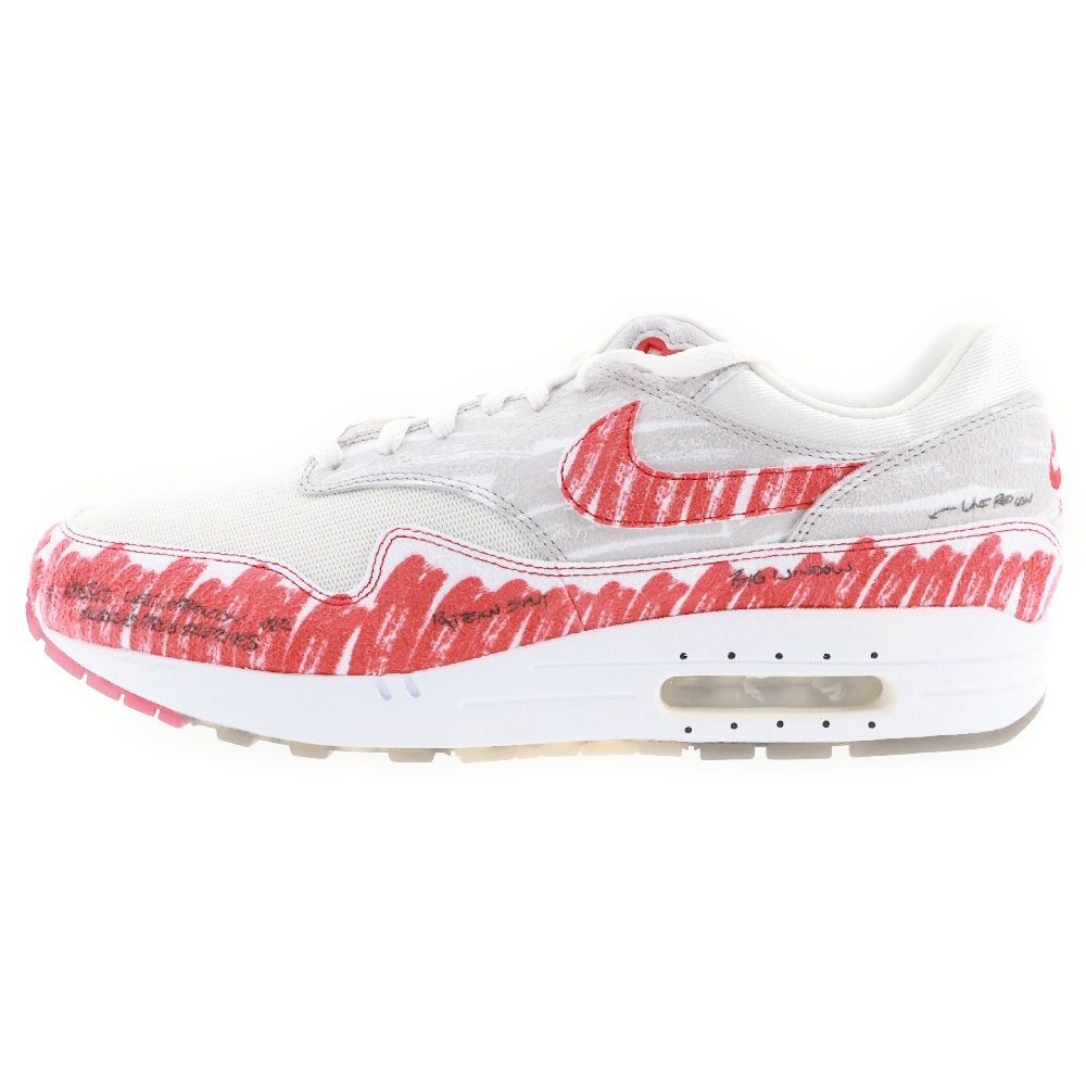 NIKE (ナイキ) AIR MAX 1 SKETCH TO SHELF エアマックス スケッチ トゥ シェル ローカットスニーカー ホワイト/レッド US12/30cm CJ4286-101