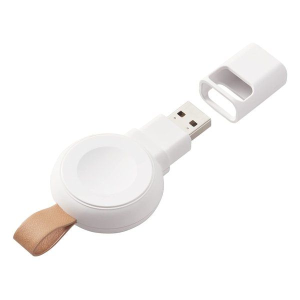 【新品】ELECOM  エレコム Apple Watch 磁気充電アダプター/USB-A コードレス/直挿し ホワイト MPA-AWADWH (2544454)