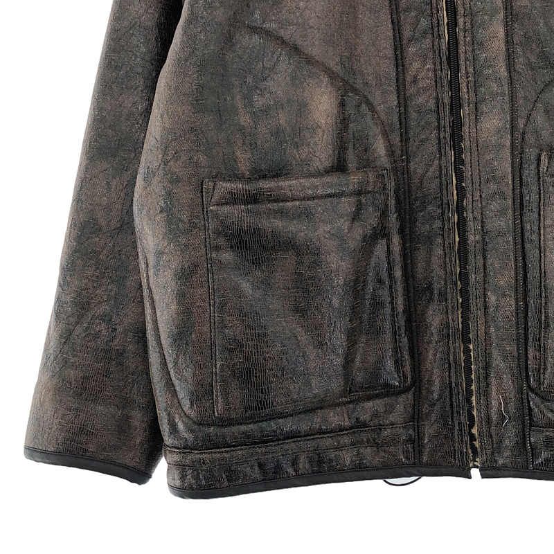 新品】 muller of yoshiokubo / ミュラーオブヨシオクボ | リバーシブル フェイクレザー ノーカラー ボア ブルゾン ジャケット  | 36 | brown | レディース - メルカリ