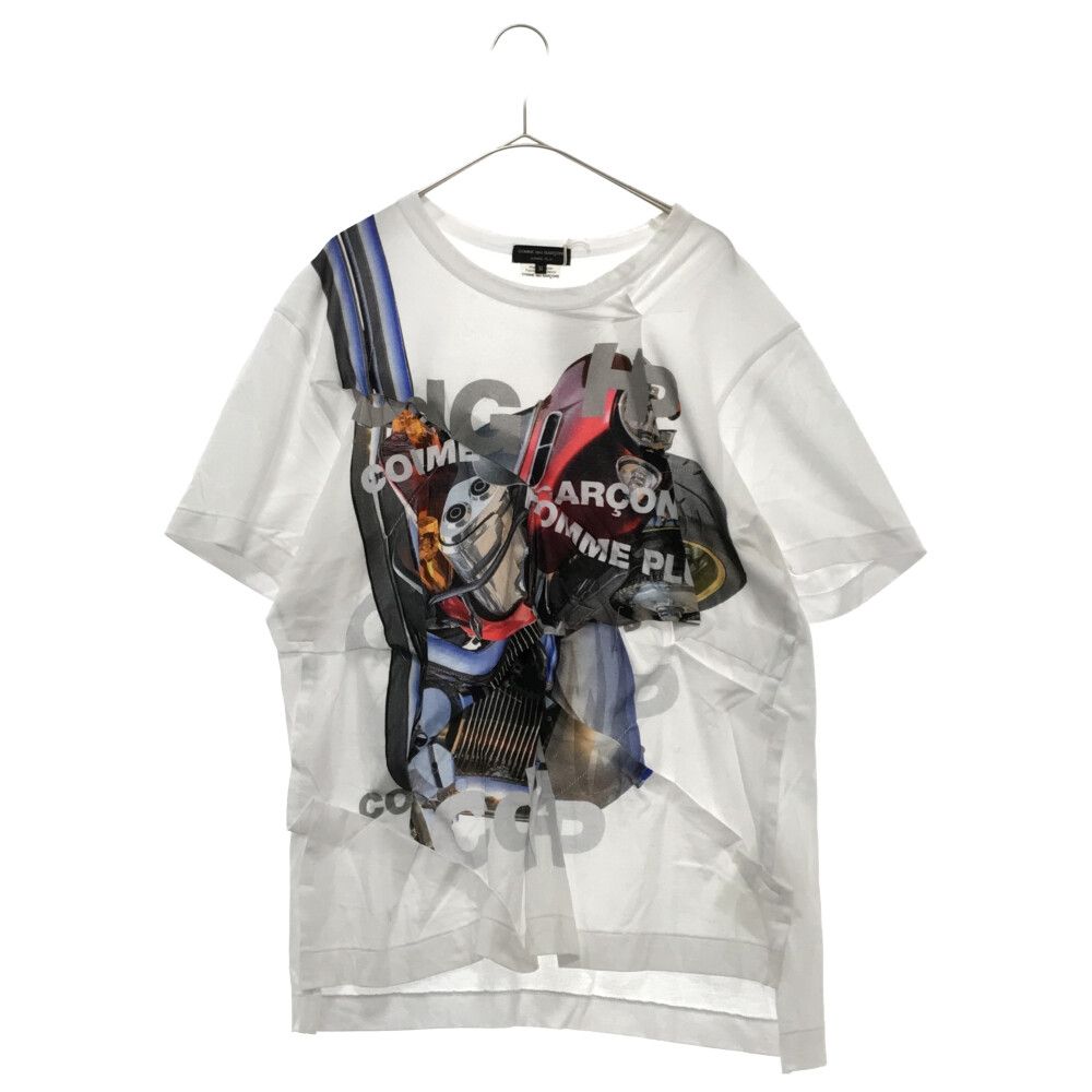 COMME des GARCONS HOMME PLUS (コムデギャルソンオムプリュス) 21SS GRAPHIC T-SHIRT WITH  STITCHING DETAILS グラフィックプリント 半袖Tシャツ ホワイト PG-T003 - メルカリ