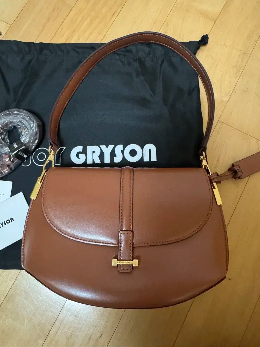 JOY GRYSON ジョイグライソン 三位一体 ショルダー クロスバッグ ブラウン