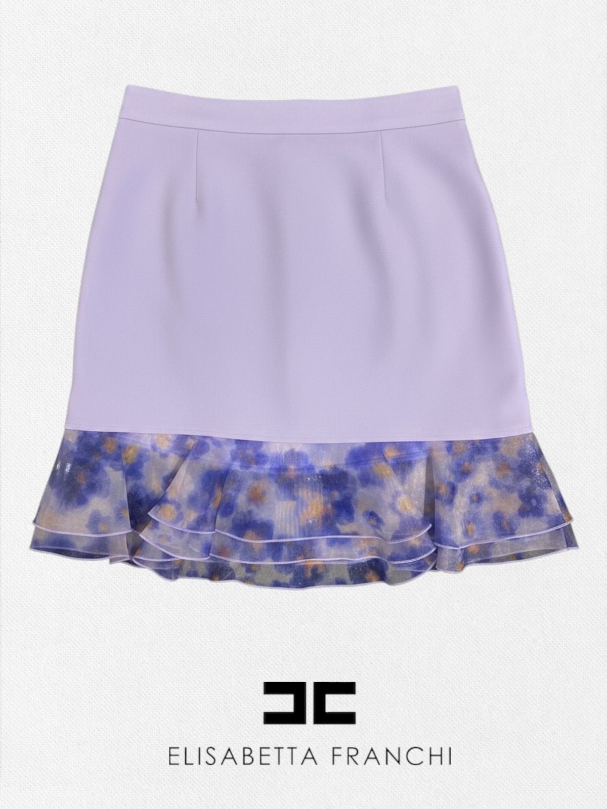 エリザベッタ ELISABETTA FRANCHI フ ースカート 38サイズ ラベンダー レディーススカート イタリア製