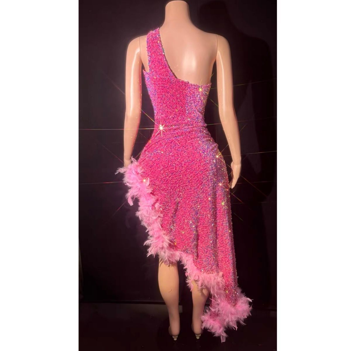 ベリーダンス衣装 ブラベルトスカートセット ローズレッド オーダーメイド 羽根