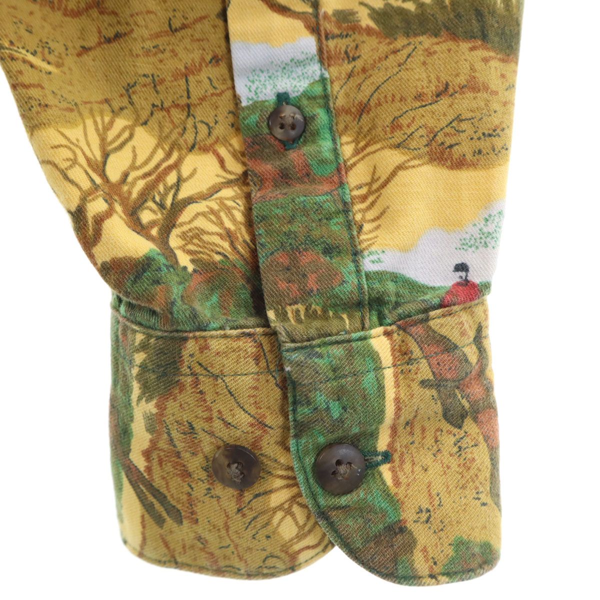 GAP ギャップ 90s オールド 紺タグ 総柄 長袖 コットンシャツ M