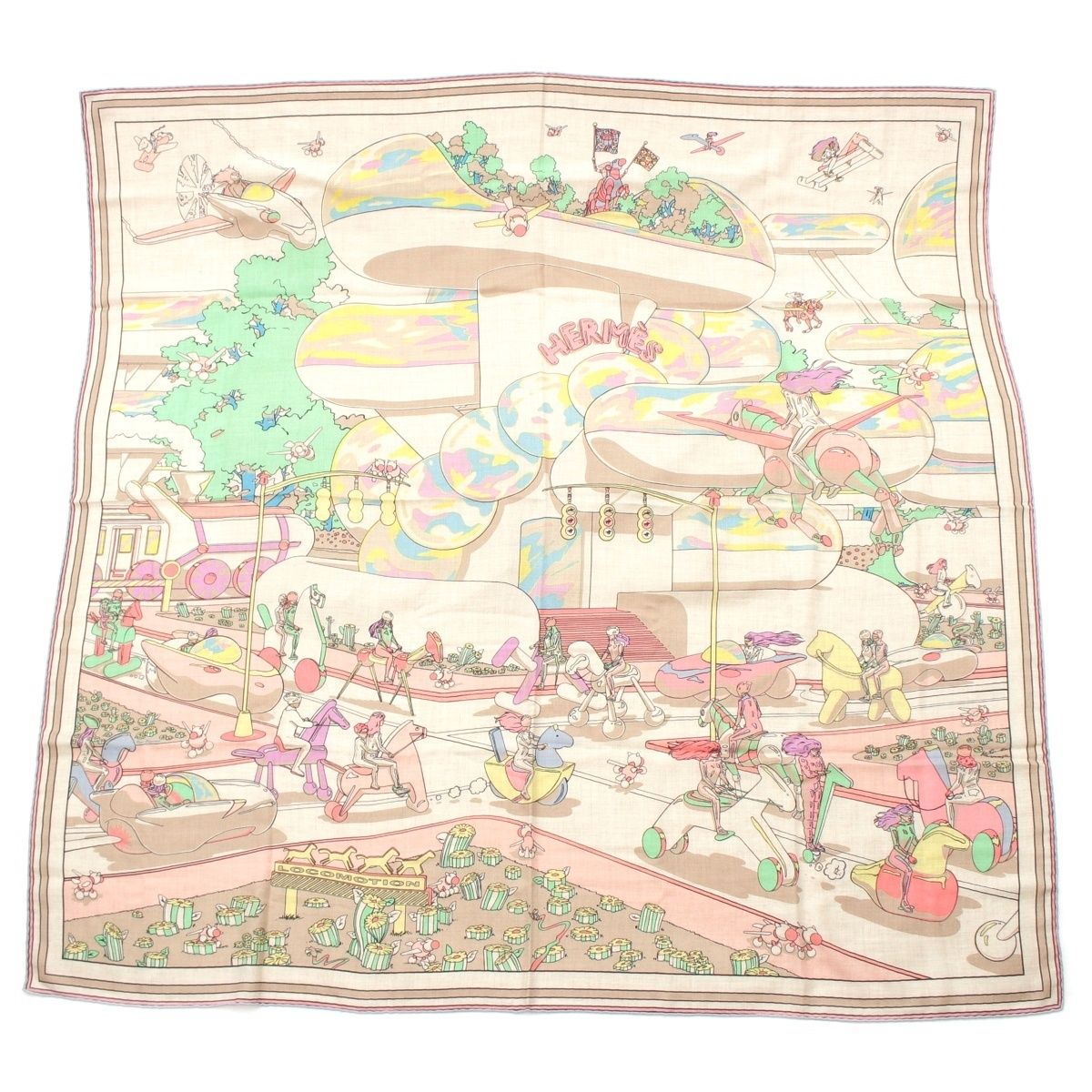 エルメス カレジェアン140 カシミヤ シルク LOCOMOTION ロコモーション