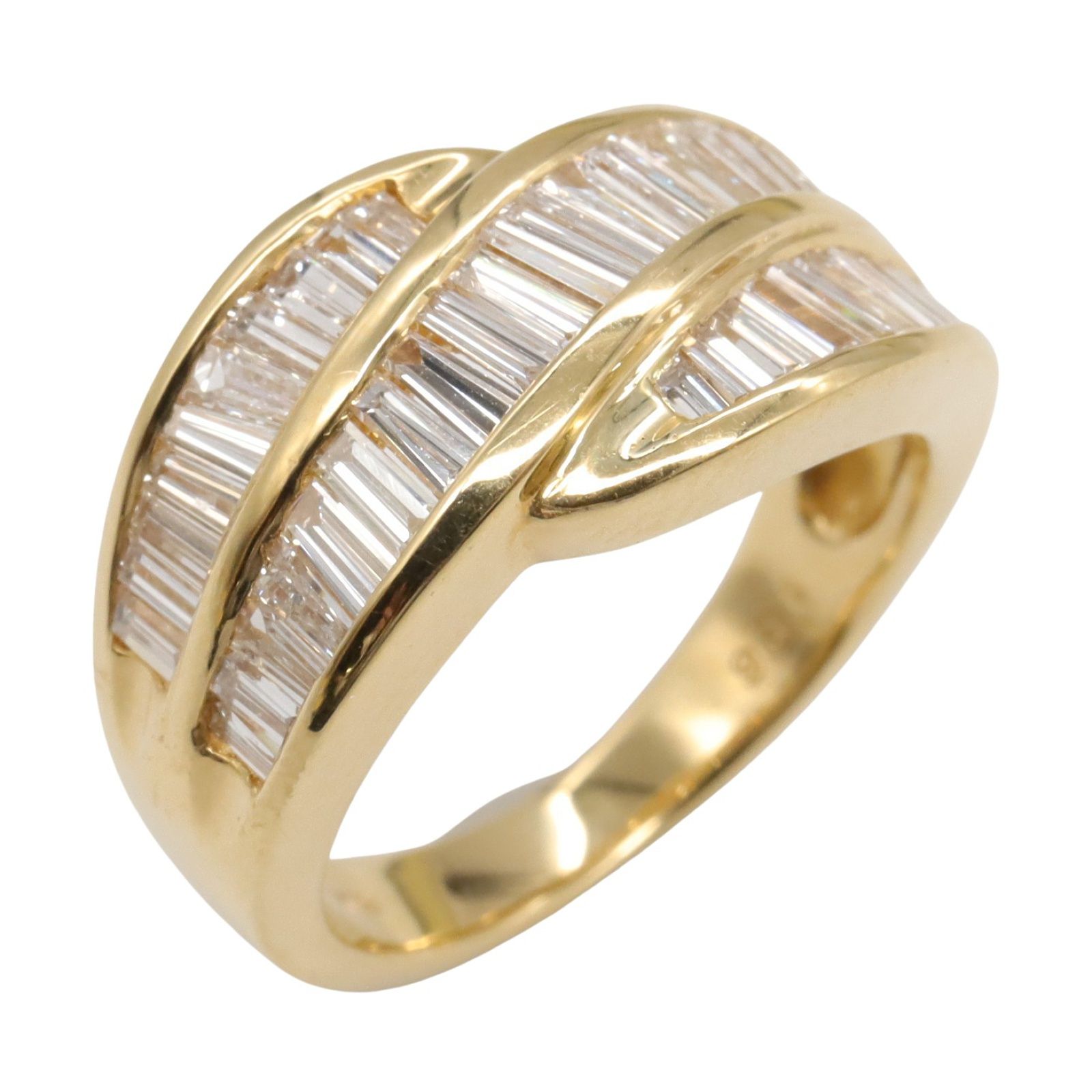 ジュエリー JEWELRY リング 指輪 ダイヤモンド リング ﾀﾞｲﾔ 6.1g 9.5 K18 イエローゴールド ダイヤモンド リング レディース Used A