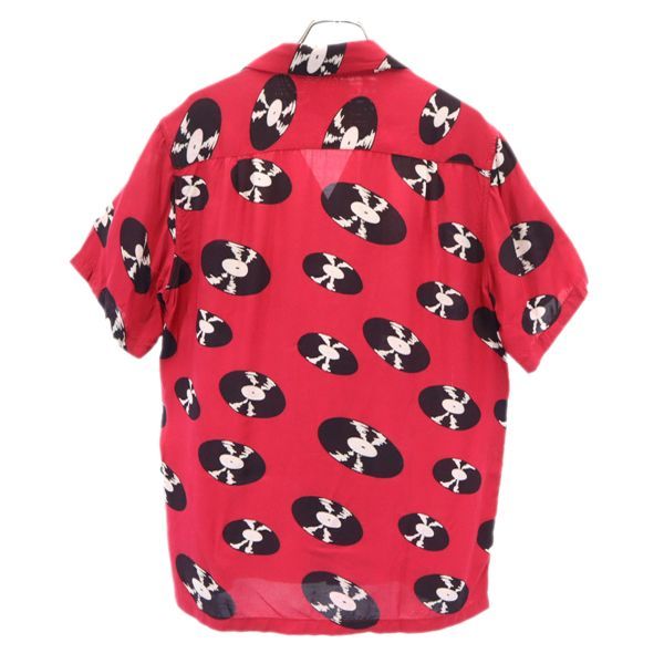 中古】 ワコマリア レーヨン アロハ レコード 総柄 半袖 シャツ M 赤 