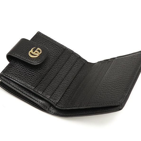 グッチ 財布 GGマーモント 二つ折り財布 レザー ブラック GUCCI